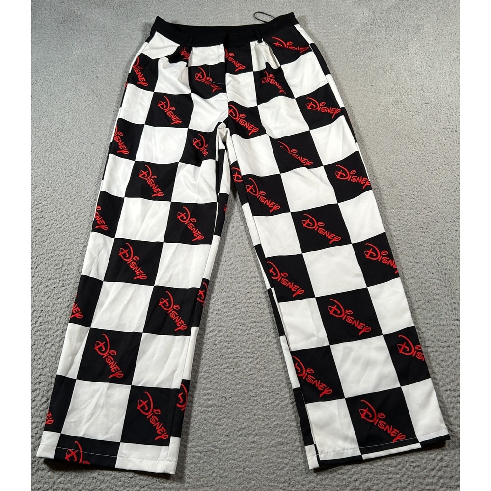 Disney 101 Dalmatians x Nana Judy Pants Womens S (25x26.5) White Black Check